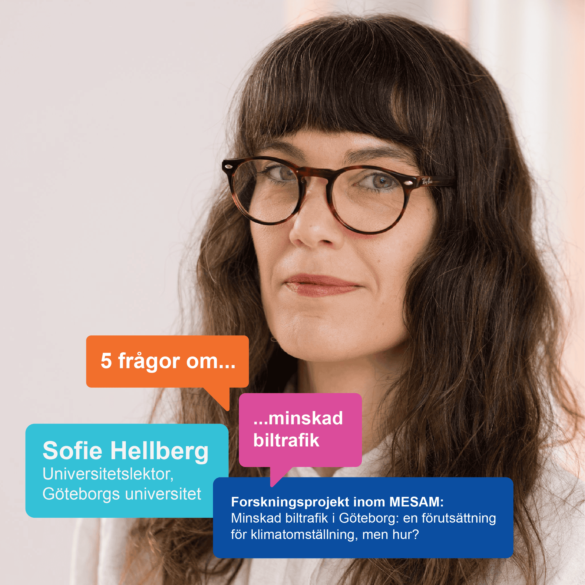 Fem frågor till Sofie Hellberg om hur biltrafiken i städerna kan minska