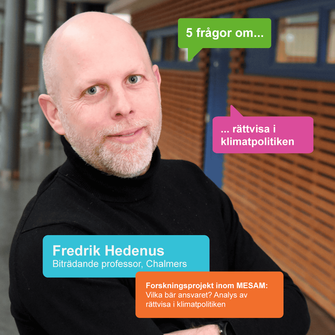 Fem frågor till Fredrik Hedenus om rättvisa i klimatpolitiken